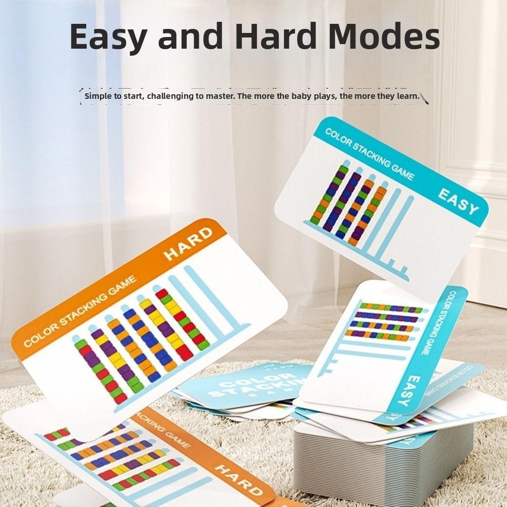 Color Matching Color Stack Challenge Game Reusable Stacking Puzzle Toy Preschool Activity