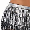 Belly Dance Skirt Layer Tassel Hip Scarf with Sequins Bohemian