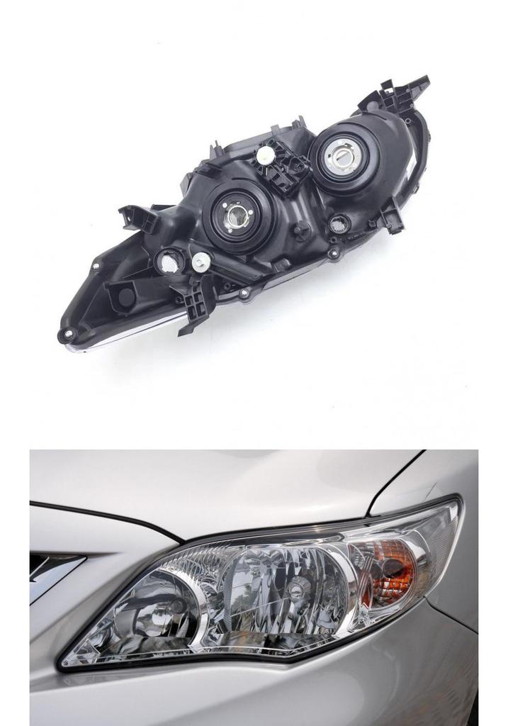Совместимая передняя фара в сборе для Toyota Corolla 2010-2013, Черно-белая база