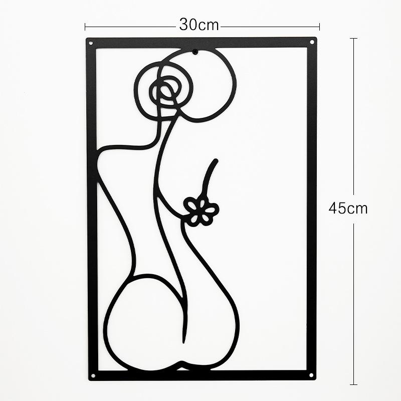 Metal Wall Painting Iron Wall Hanging Decoration Nordic Woman Silhouette Home Decor Macrame Wall Ledges Living Room Decor Gift
