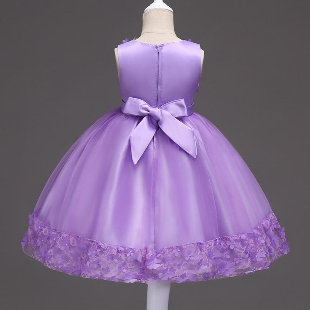 Детское платье Платье принцессы с цветочным узором Однотонное платье для торта