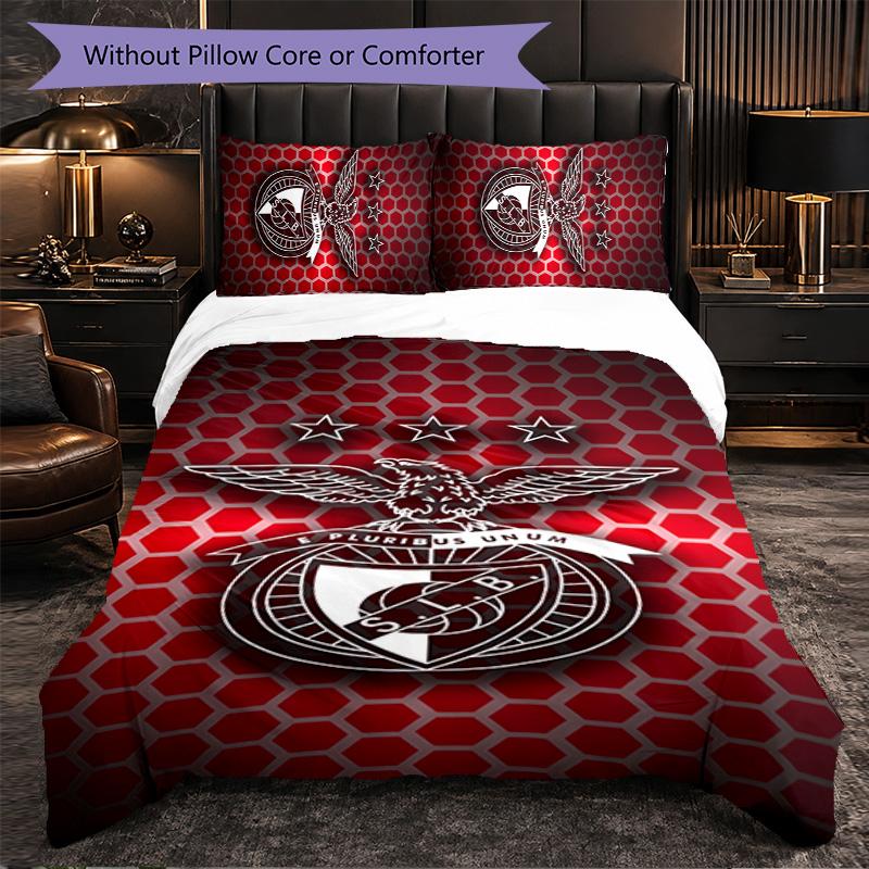 Benfica 3 Piece Bedding Set Soft Duvet Cover Set with Pillowcases Printed Bedroom Decor Set for Home