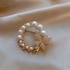 Pearl Butterfly High-grade Brooch Female Ring Anti-travel Pin Sweater Jacket Suit Clothes Decoration