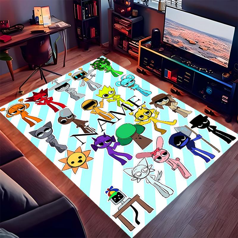 Custom personalization Game Sprunki Print Area Rug - Soft, Washable Non-Slip Indoor Mat,Living Room,Home&Office Decorative Rug