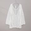 Summer Women's Beach Cover-up Hollow Knit Long Sleeve Backless Sunscreen Bikini Swimsuit Sexy Cover-ups