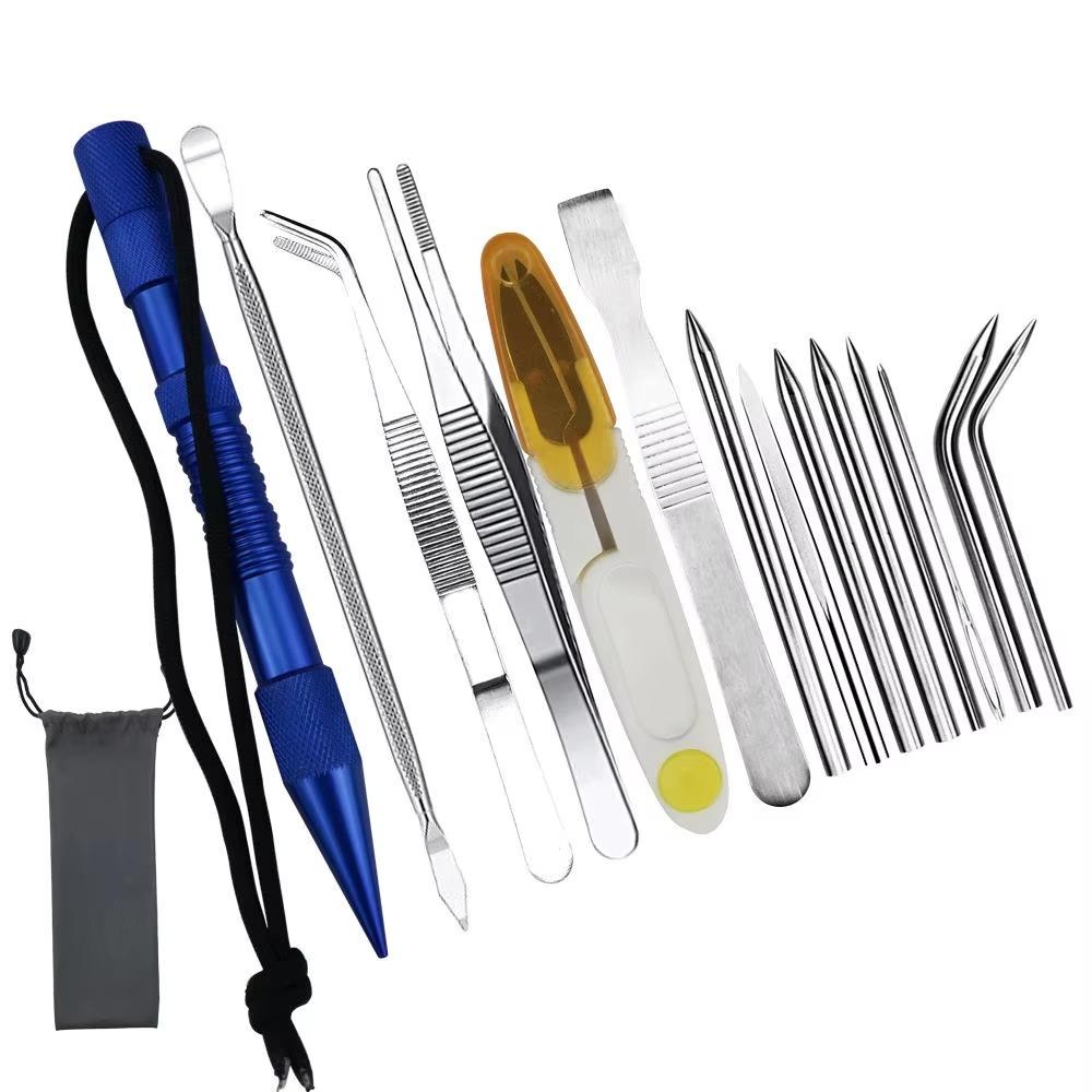 12 Pcs Aluminum Paracord Needle Set Lacing Needles Smoothing Tool 9 Sizes Knitting Tools Sewing Cord Weaving Craft Accessories