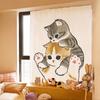 Ins Японский Стиль Милый Лечебный Кот Шторы На Липучках Кухня Раздел Спальня Ванная Комната Ткань Затенение Без Пробивки Милый