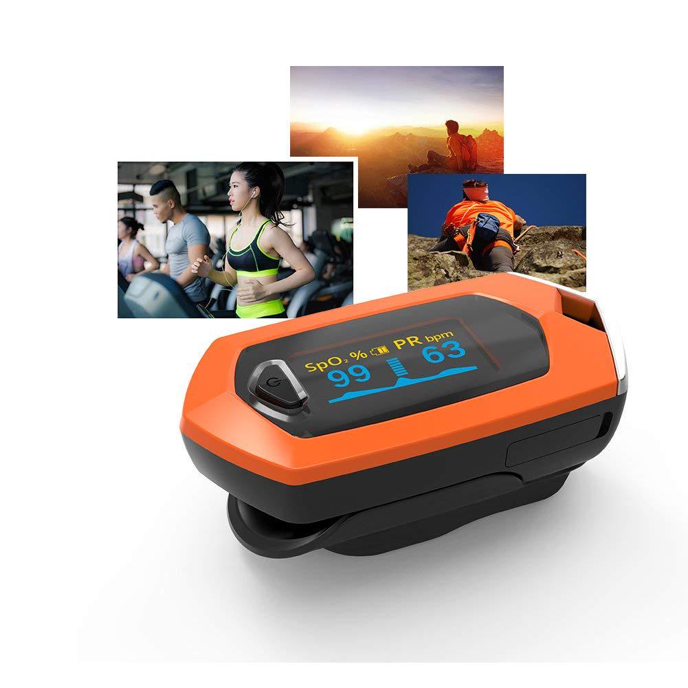 Пульсоксиметр на палец с кейсом для хранения (со встроенным аккумулятором)