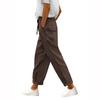 Corduroy Casual Straight Leg Pants for Women Elastic Waist Tapered Trousers with Pockets