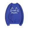 Толстовка Cat Mom Толстовки Cat Mama Подарок Cat Mom Женские толстовки с графическим рисунком Пуловеры с круглым вырезом с длинными рукавами Женская уличная одежда Топ унисекс