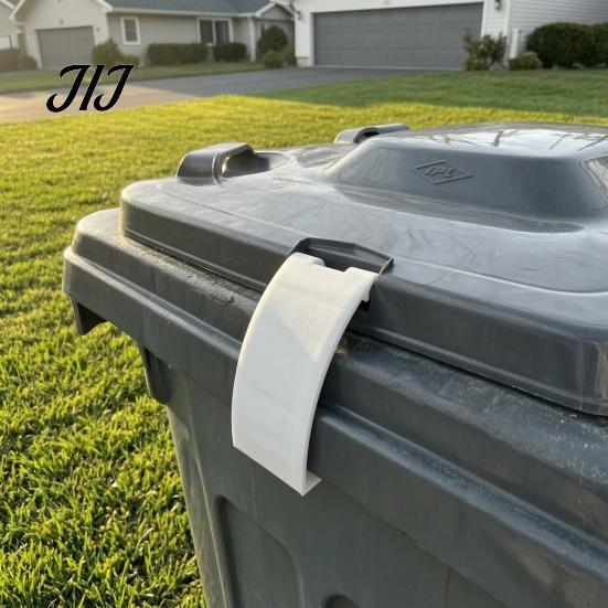 Waste Management Lid Security Trash Can Cover Clip, Bin Retainer Lock Snap-on Pipe Decor Cover, Weatherproof Outdoor Garbage Fastener Replacement