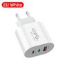 Зарядное устройство USB C 40 Вт Быстрая зарядка Вилка ЕС США PD USB-C Type C Быстрая зарядка USB QC 3.0 для iPhone 14 Xiaomi Samsung Macbook