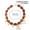 Retro Tiger Eye Stone Necklace Women Ethnic Style Y Geometric Irregular Pendant Necklace Fashion Romantic Party Jewelry Gifts