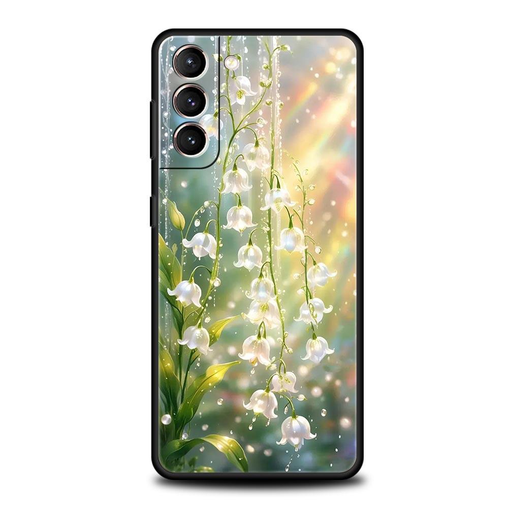 Прозрачный цветочный чехол для телефона Ландыш для Samsung Galaxy S26 S25 S24 S23 S22 S20 S21 FE Ultra S25 Edge Plus Мягкий чехол из ТПУ