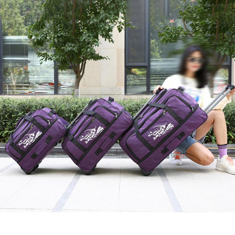 Оксфордский холст дорожная сумка на колесах Компактный водонепроницаемый складной багаж большой вместимости унисекс
