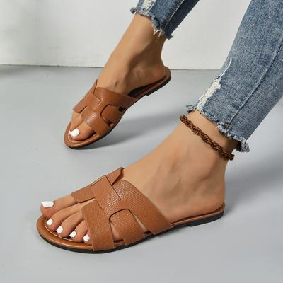 2025 НОВЫЕ женские шлепанцы из черной кожи с открытой пяткой, плоские сандалии, пляжная обувь, обувь для пар, повседневная обувь