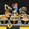 Construction Vehicle Party Excavator Cake Toppers Birthday Party Decorations Kids Boys Engineering Truck 1st Birtday Decor