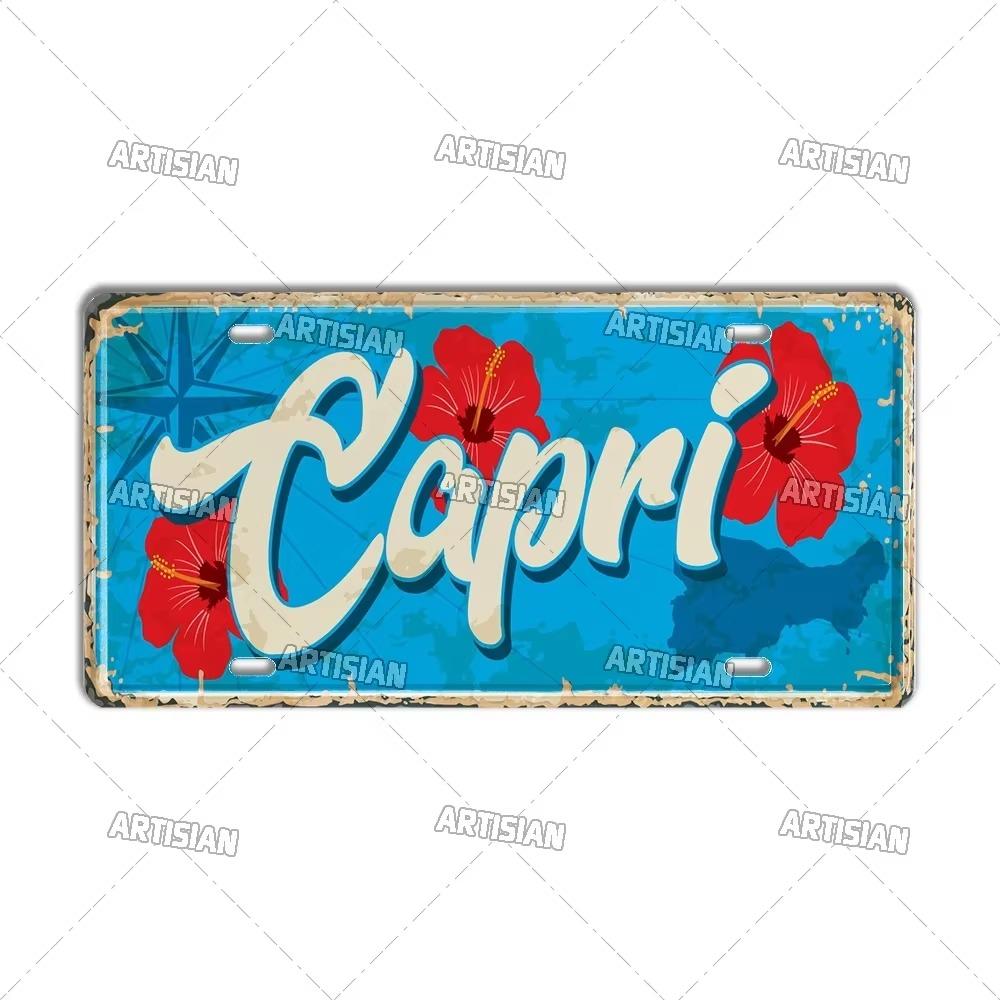 Artisian Италия Город Государство Дорожный автомобильный номерной знак Провинция Металлический знак Достопримечательность Номерной знак Декоративная жестяная табличка Настенный декор Часть