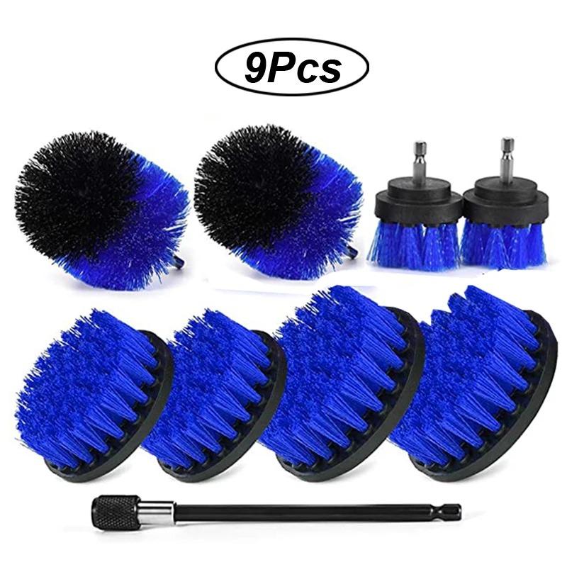 1Pcs/Set Power Scrubber Brush Set Drill Bit Plastic Round Cleaning Brush For Carpet Glass Car Tires Nylon Brushes 1/1.1/1''