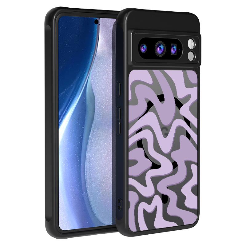 Матовый Магнитный Чехол Для Google Pixel 9 8 7 Pro 8A 7A Pixel 9 Pro XL Для Magsafe Беспроводной Зарядки Изогнутые Полосы Чехол для Телефона