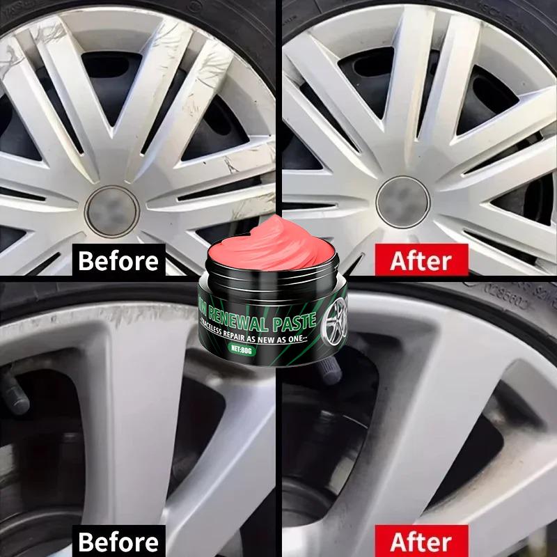 NEW Car Wheel Rim Scratch Refurbishment Paste, Tire Rim Scratch Paint Repair Paste - Black And White Silver Aluminum Alloy Rimv