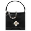 Tory Burch Kira Стеганая Сумка на плечо из кожи с логотипом-клевером Магнитная застежка Мини Женские сумочки Черный 165048-001