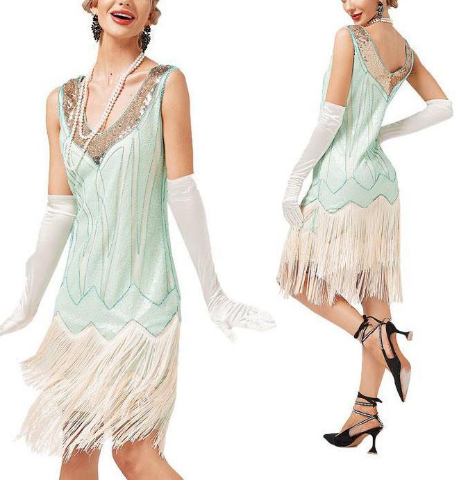 Women's Party Sexy Dress Fashion Solid Color Sequin Fringe Dress