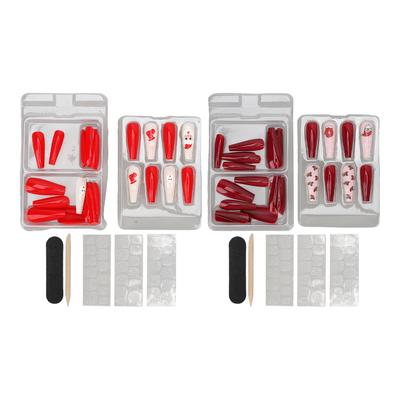 30 штук рождественские накладные ногти носимые самоклеящиеся полные обертывания искусственный лак рождественские накладные ногти