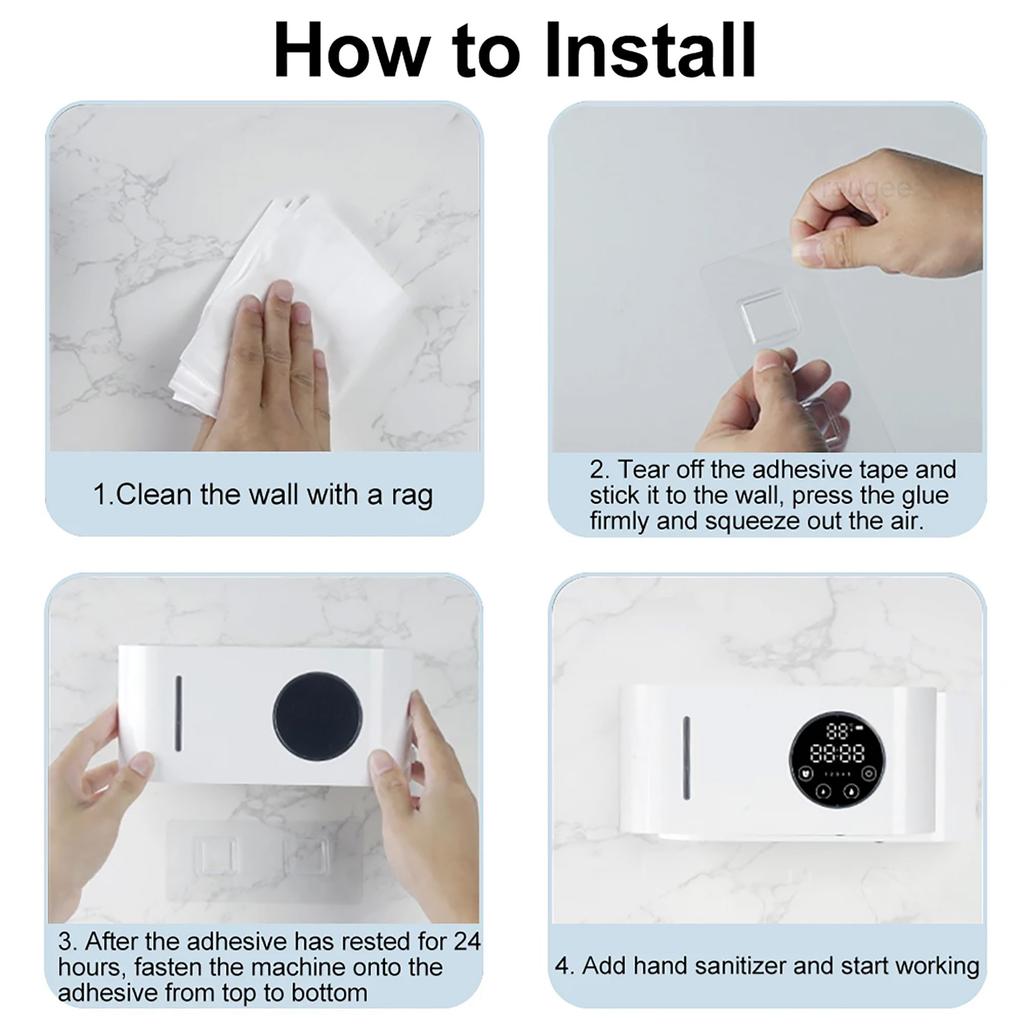 Touchless Automatic Soap Dispenser USB Rechargeable Motion Sensor Wall Mounted Suitable for Bathroom Kitchen Hotel