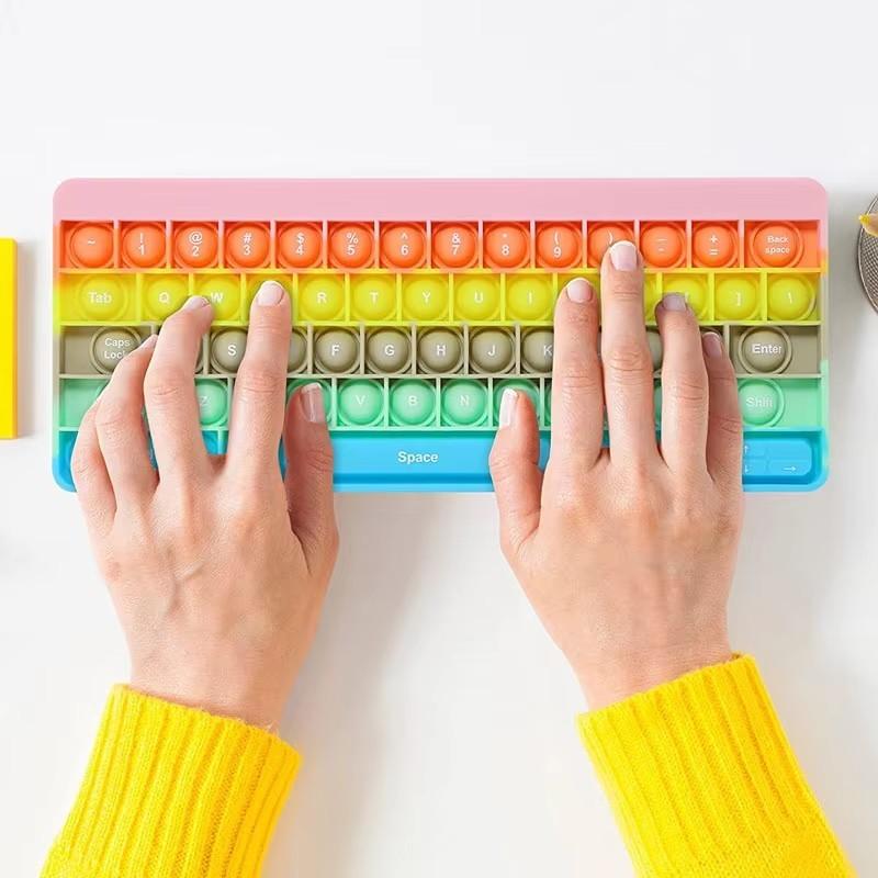 Клавиатура Пузырьки Игрушка-антистресс Радужная Сенсорная Снятие Стресса Сжимаемые Игрушки Снятие Тревожности Декомпрессия Подарок для Детей Взрослых