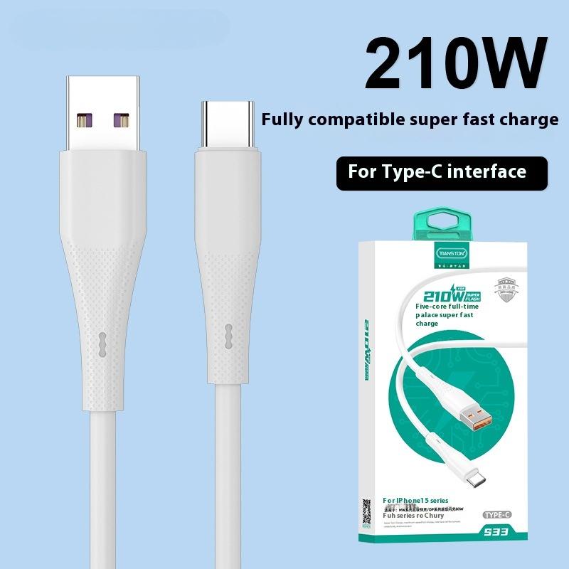 210 Вт сверхбыстрый зарядный кабель для мобильного телефона TypeC кабель для передачи данных