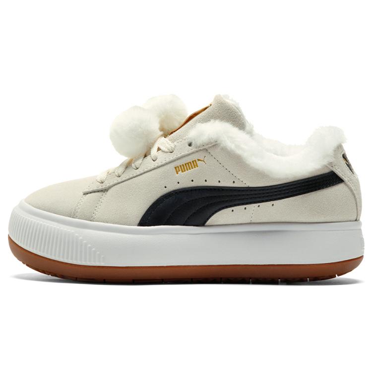 Puma Женские Замшевые Mayu 'Мех - Шепот Белый Черный' (женские размеры) Кеды для скейтборда Whisper White / Black 385265 01