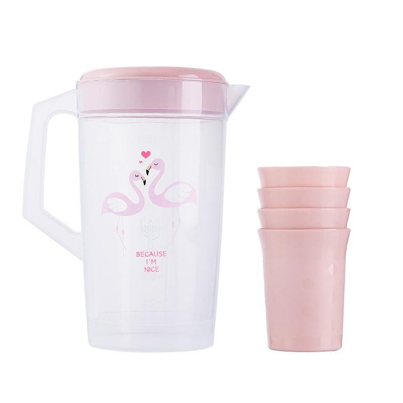 2000ml Large-Capacity Cold Water Jug With Cup Heat Resistant Household Teapot Kettle Beverage Storage Container Bottle