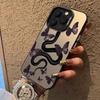Чехол для iPhone 16 Pro Бабочка и Змея 15/14/13 Лазерный 12 Apple 11XsMax/Plus Модный x