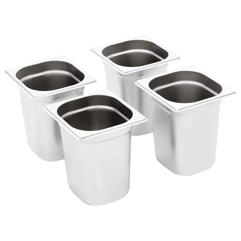 Gastronorm Containers 8 pcs GN 1 6 200 mm Stainless Steel