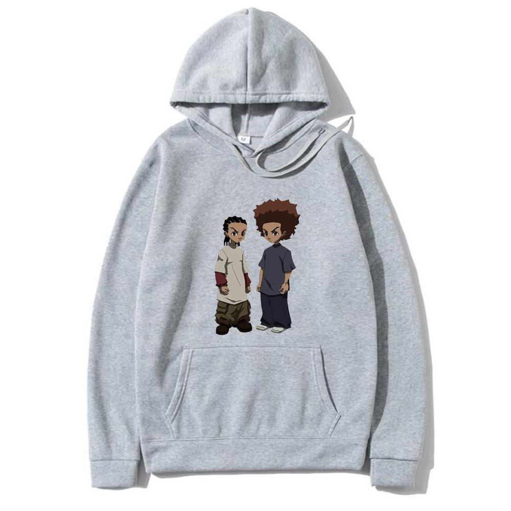 Толстовки с капюшоном The Boondocks Huey and Riley Print Sweatshirts Women Fashion Sweatshirt Harajuku Oversize Hoodie Pullovers Coat