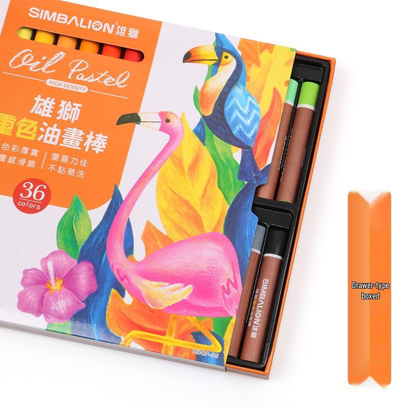 Масляные мелки Lion Heavy Color - 24 или 36 цветов для ученического и детского творчества.