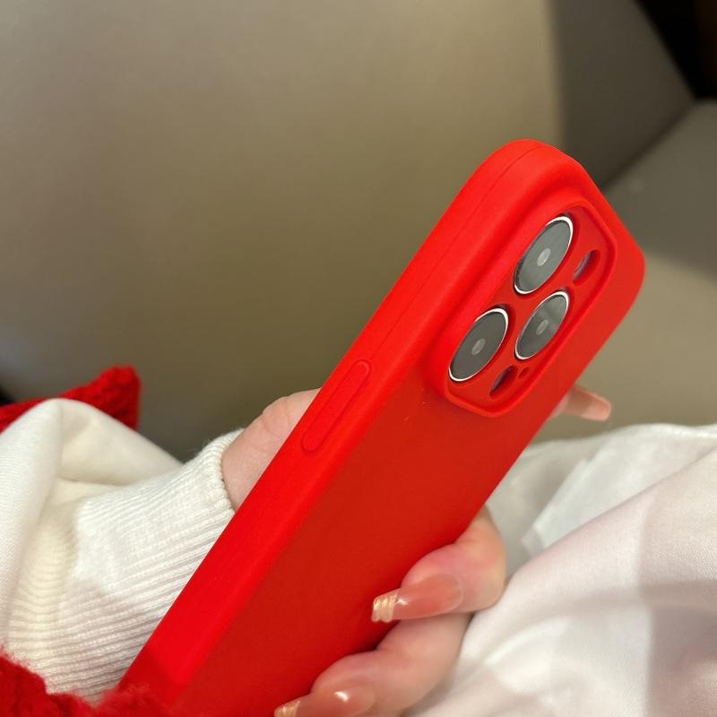 Официальный Жидкий Силикон Для Магнитного Чехла Для Для Iphone 16 1 14 13 12 Pro Max Plus Китайский Красный Беспроводная Зарядка Мягкий Чехол
