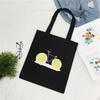 Cartoon Canvas Bag Women's Shoulder New Student Literary Printed Cloth Bag Handbag Simple Large-capacity Shopping Bag