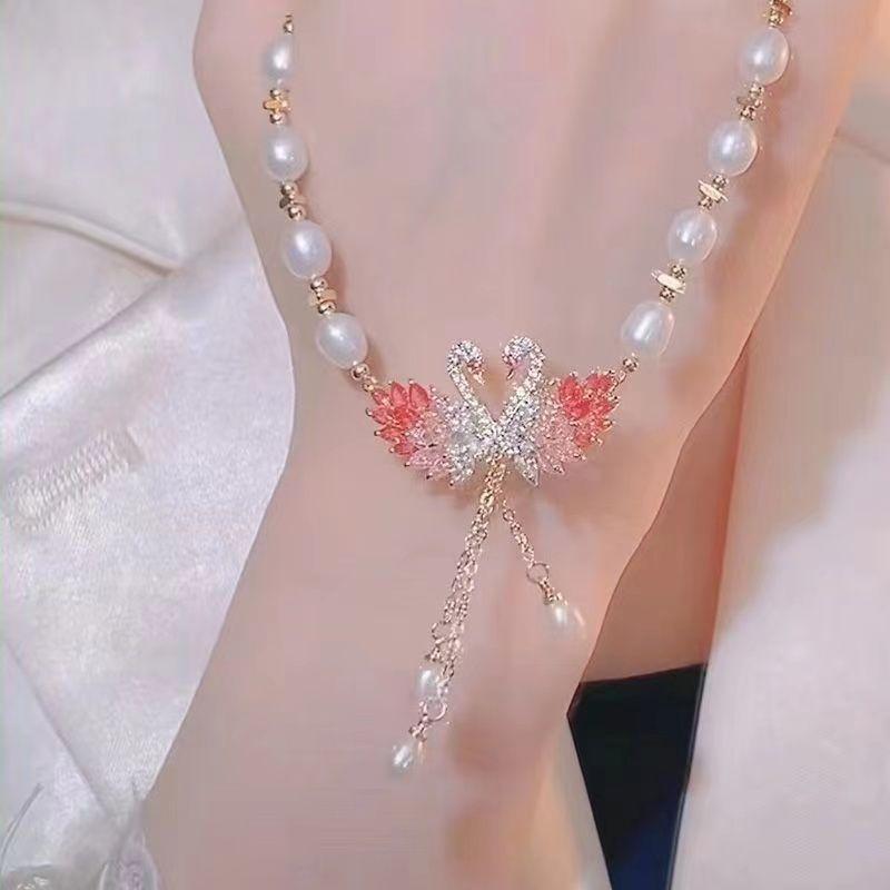 Ожерелье лебедя, высококачественное нишевое жемчужное ожерелье 2025 года, новое модное женское жемчужное ожерелье для женщин