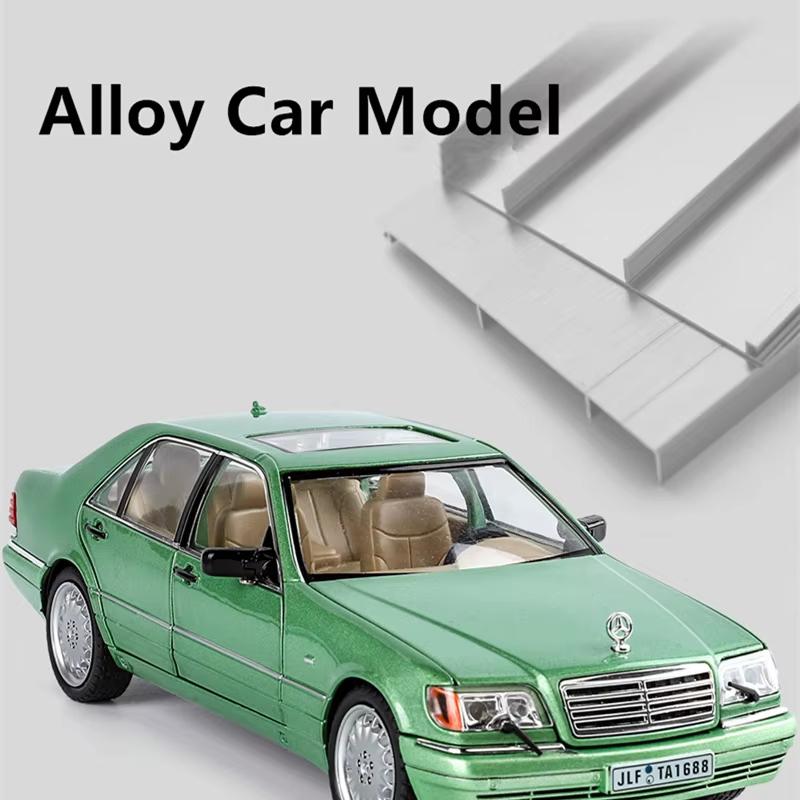 2024 New Simulation 1/24 Scale Benzs W140 320SEL Vintage Car Model With Sound Light Chidlren Diecast Alloy Toy Vehicle Collective Voiture