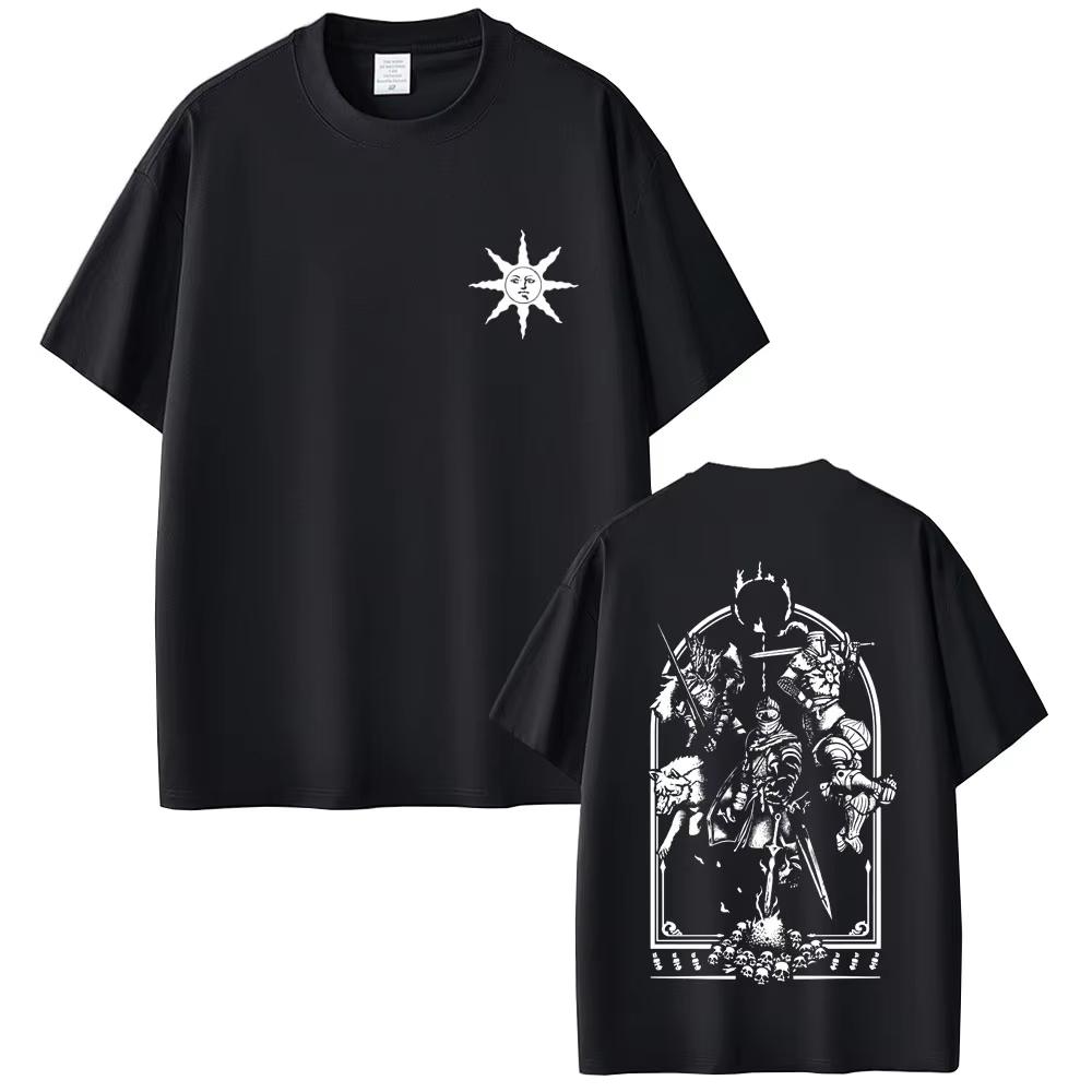 Game Dark Souls Praise The Sun Graphic Tshirt 2026 Men Women Vintage Gothic Rock Tshirts Mens Casual Cotton Short Sleeve Top