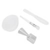 Набор из 4 мисок для нанесения маски для лица, мерная ложка, шпатель, силиконовая кисточка, моющийся аппликатор для нанесения маски для кожи, белый цвет