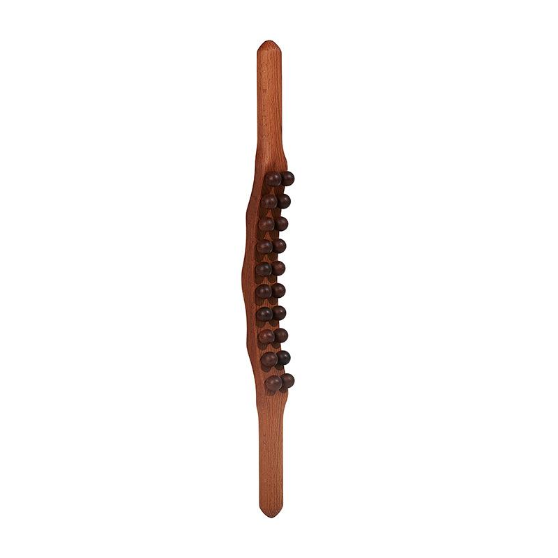 20 Beads Universal Back Massage Tendons Beech Wood Scraping Stick Point Treatment Guasha Relax Therapy Tool Abdominal Massager