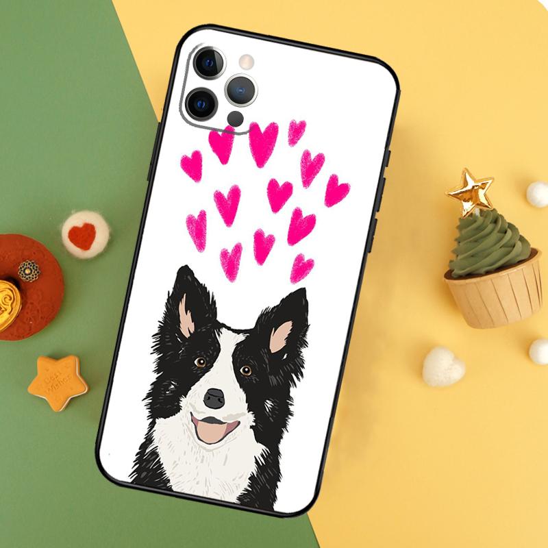 Border Collie Watercolor Phone Case For iPhone 17 16 14 13 12 11 15 Pro Max 12 13 Mini 16E 17 Air Shockproof Cover