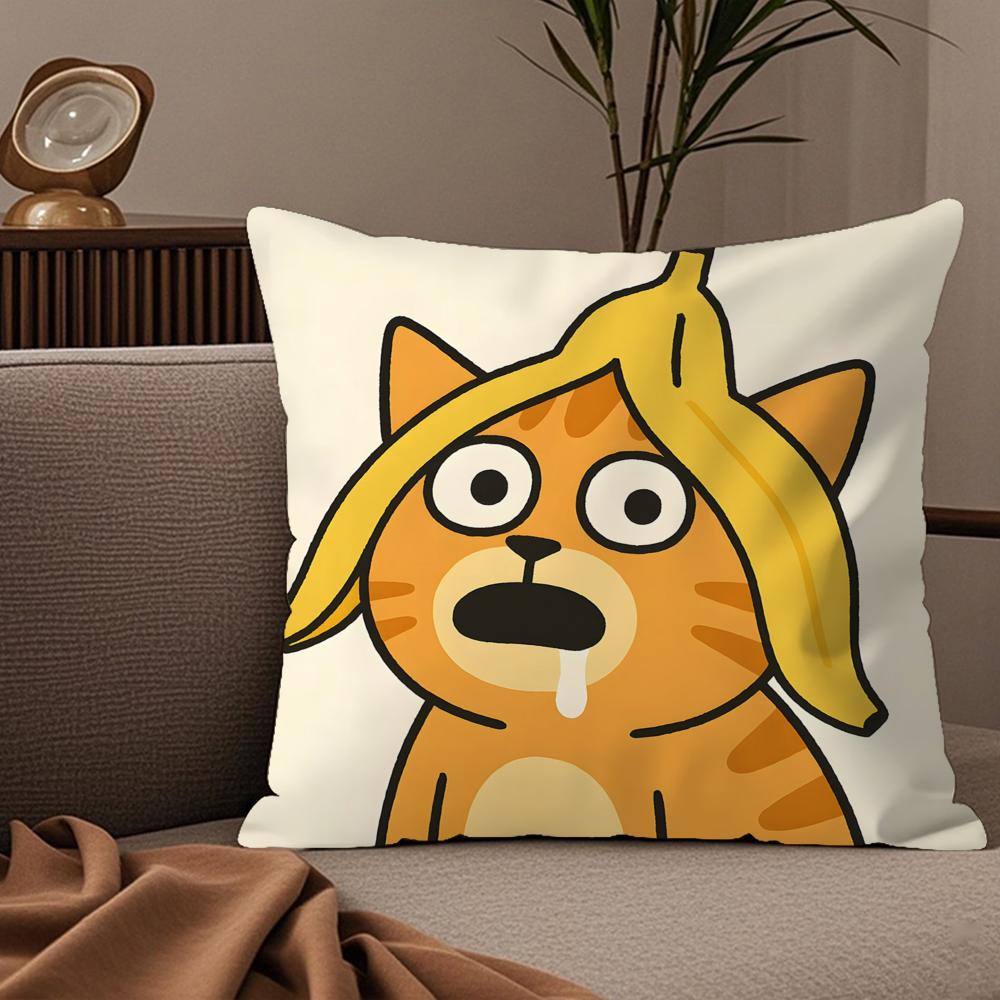 fashing cat funny party pattern Pillow Case Silky elegant Comfort Sofa Bed Invisible zipper