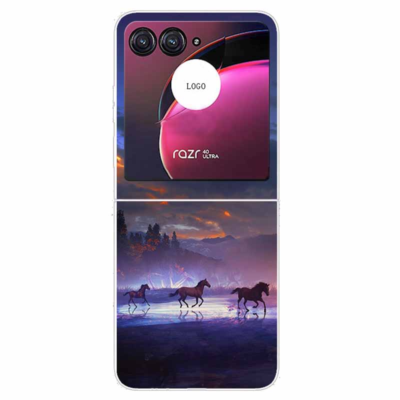 Для Moto Razr40 Ultra Чехол Пластиковый Жесткий Окрашенный Собака Космос Прозрачные Чехлы для Motorola Razr 40 Ultra Razr+ Razr4 PC Чехлы