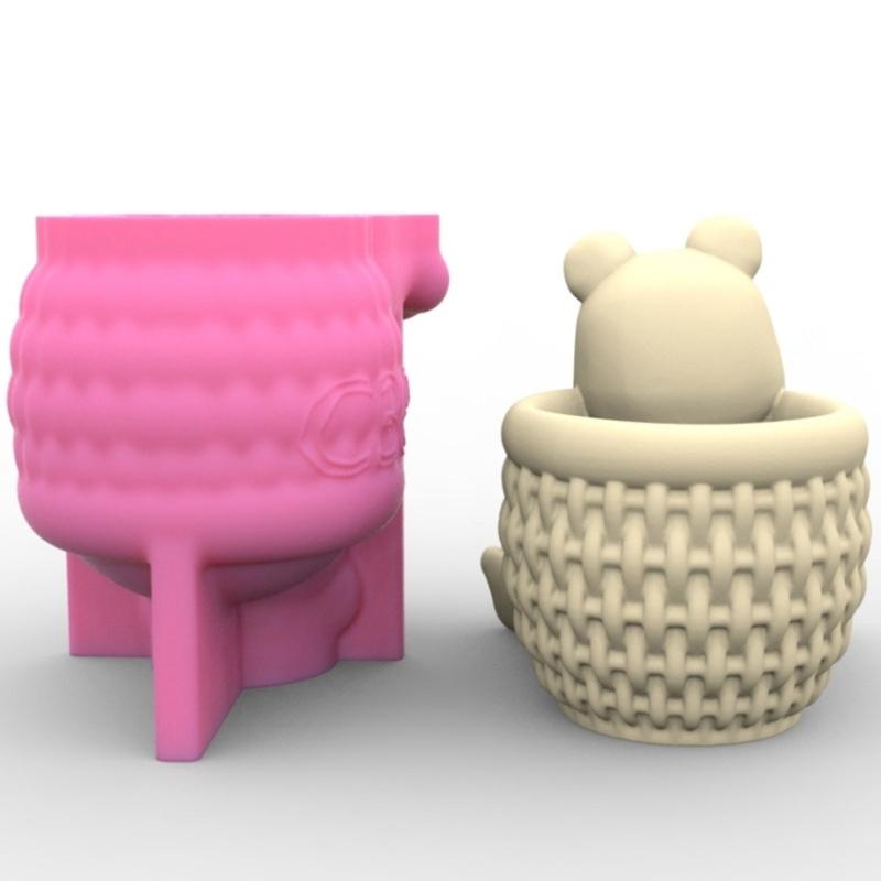 Силиконовые формы для медведей и девочек, держатель для ручек, форма для эпоксидной смолы, инструмент для изготовления сочных горшков для поделок