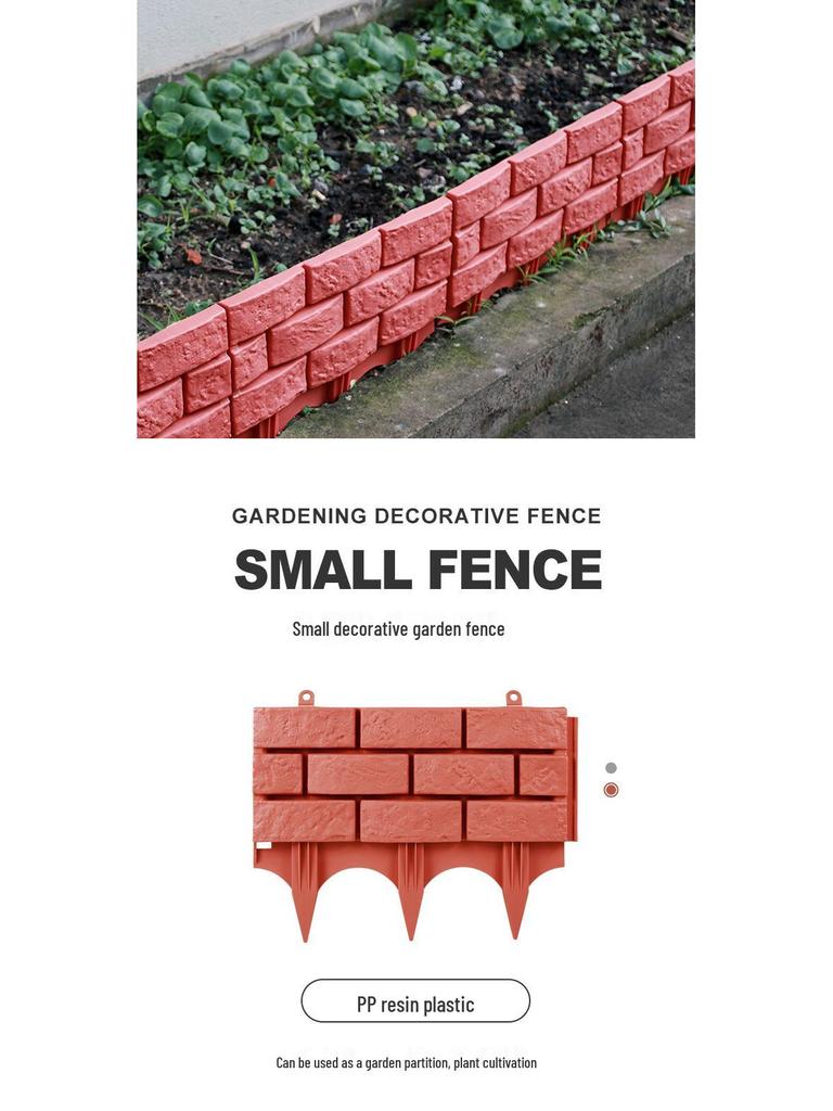 Thickened Plastic Imitation Brick Garden Fence for Courtyard and Vegetable Gardens
