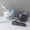 Маленькая мраморная ступка с пестиком - Измельчитель из натурального камня для измельчения чеснока и перца